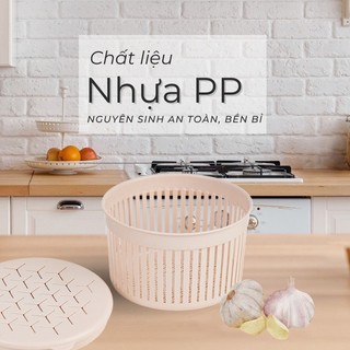 Rổ nắp tròn Thái nhựa Việt Nhật 3396,rổ đựng trứng,hành tỏi có nắp đậy tiện lợi { H }