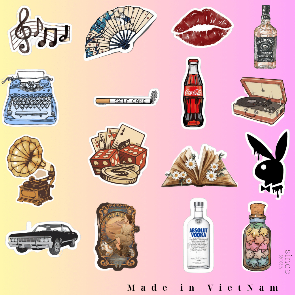 100 Sticker vintage mẫu mới nhất chống nước tốt