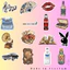 Set 100 Sticker Vintage Chống Nước Dán Laptop Vali Mũ Bảo Hiểm Sổ Tay