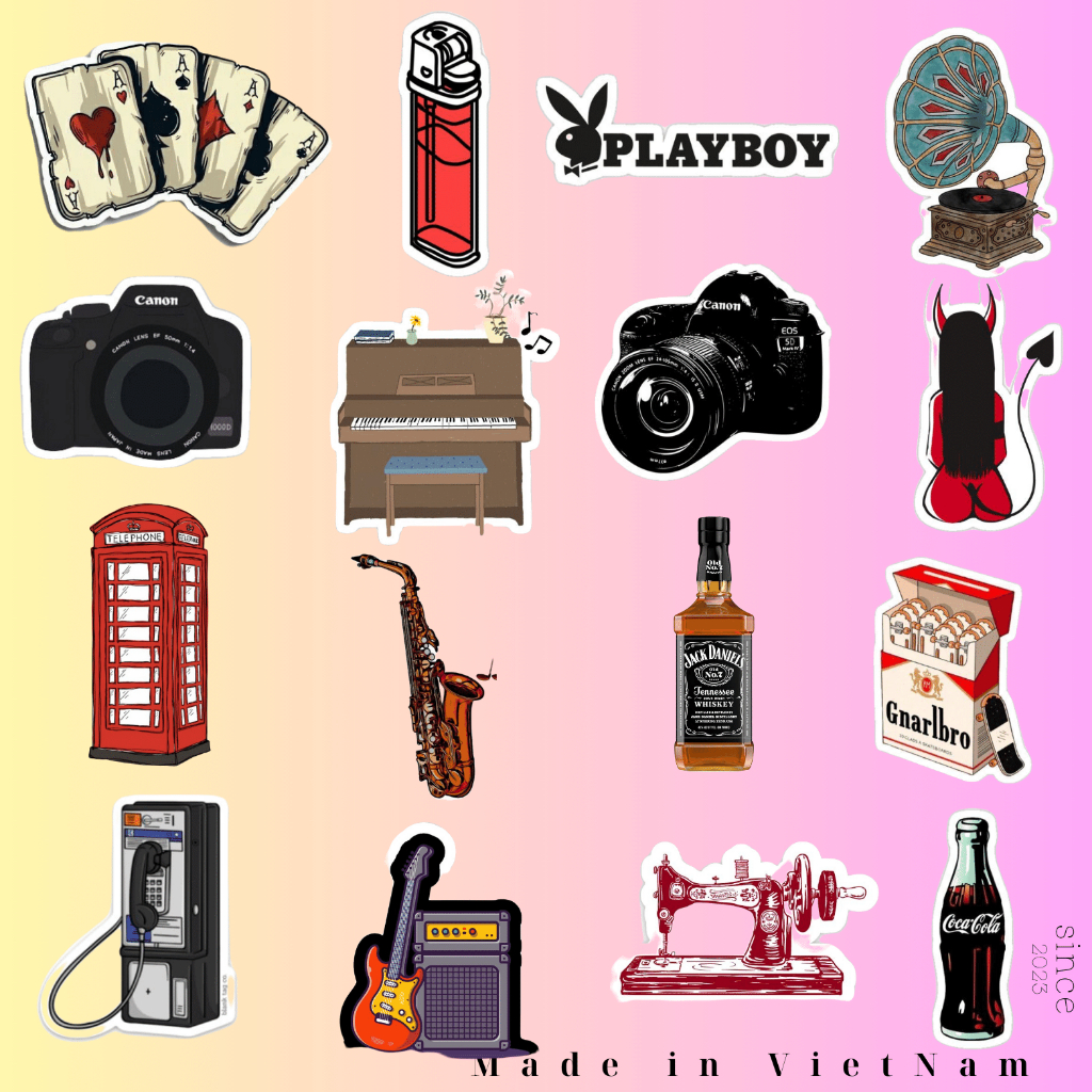 100 Sticker vintage mẫu mới nhất chống nước tốt