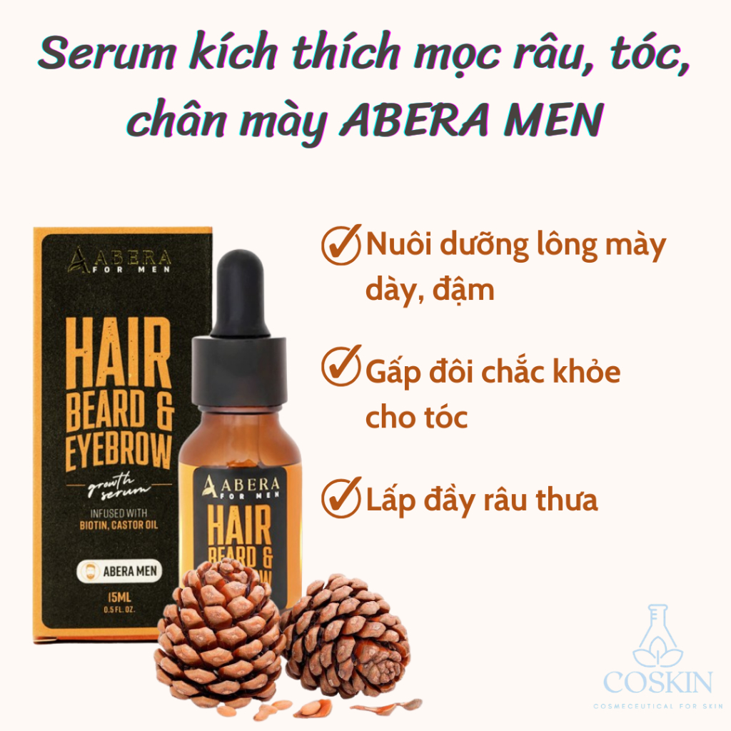Serum Kích Mọc Tóc & Râu & Chân mày Abera Men Chính Hãng| COSKIN ...