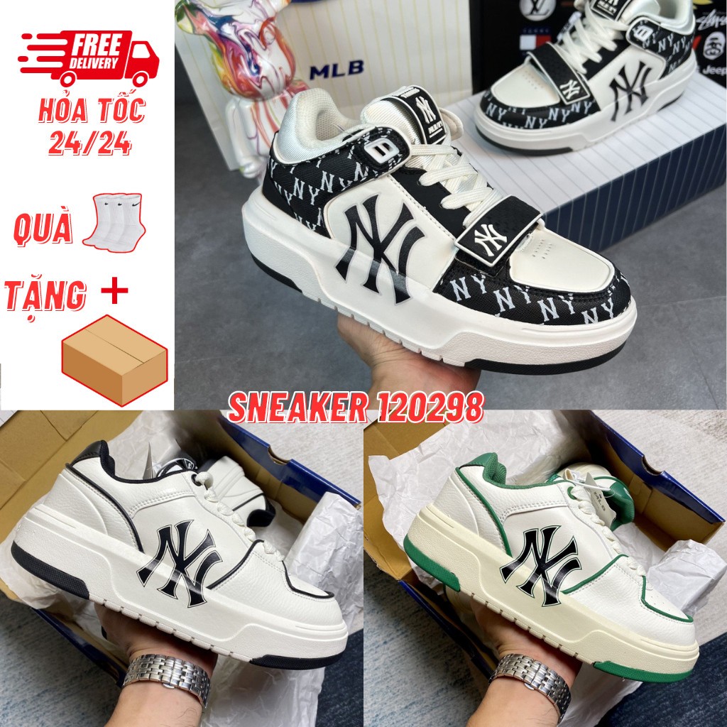 Giày mlb thể thao nam nữ,giày mlb chunky ny bản cao cấp,chất liệu da in ...