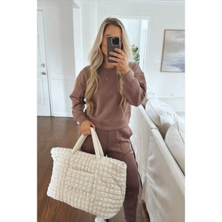 16 >Bộ nỉ nữ,bộ nỉ bigsize áo cổ tròn quần jogger trẻ trung, vải cotton mịn hàng của all in motion