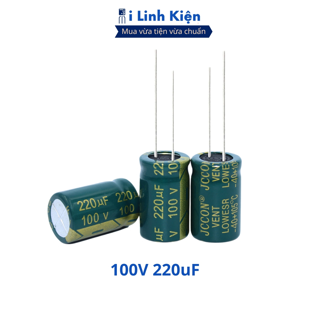 Tụ hóa 100V 220uF (5 tụ) 13x21mm tần số cao chất lượng tốt ilinhkien