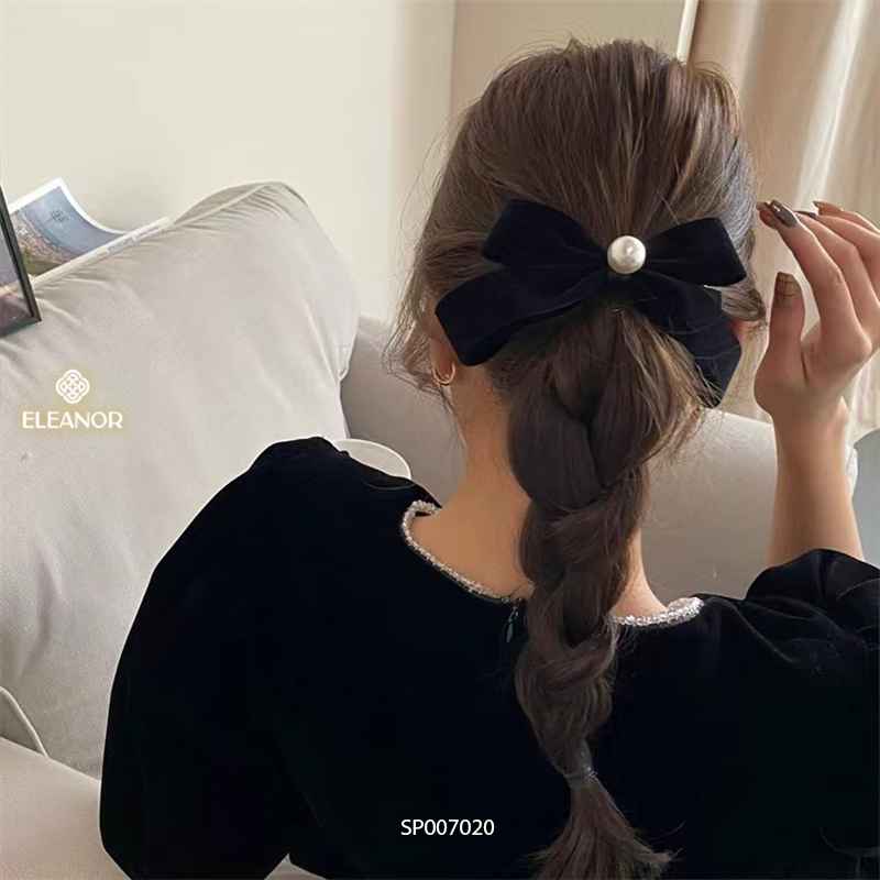 Kẹp tóc nữ Eleanor Accessories hình nơ ngọc trai nhân tạo kẹp tóc nơ tiểu thư phụ kiện tóc 7020