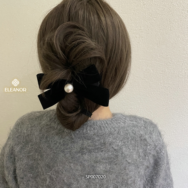Kẹp tóc nữ Eleanor Accessories hình nơ ngọc trai nhân tạo kẹp tóc nơ tiểu thư phụ kiện tóc 7020