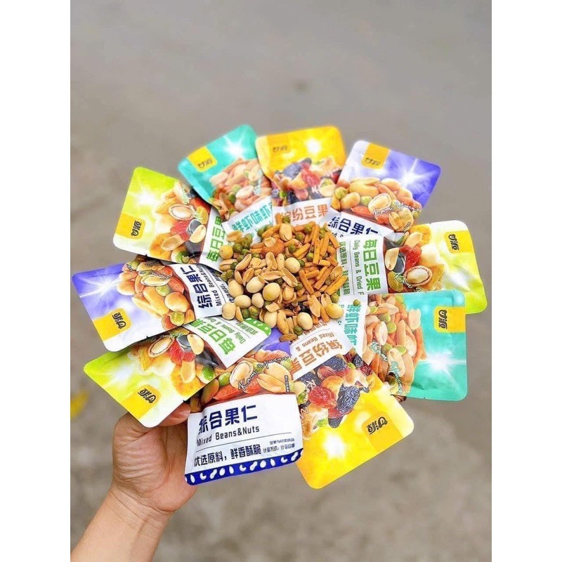1kg hạt ngũ cốc mix trái cây sấy, hạt đậu dinh dưỡng mix vị, mix trái cây sấy