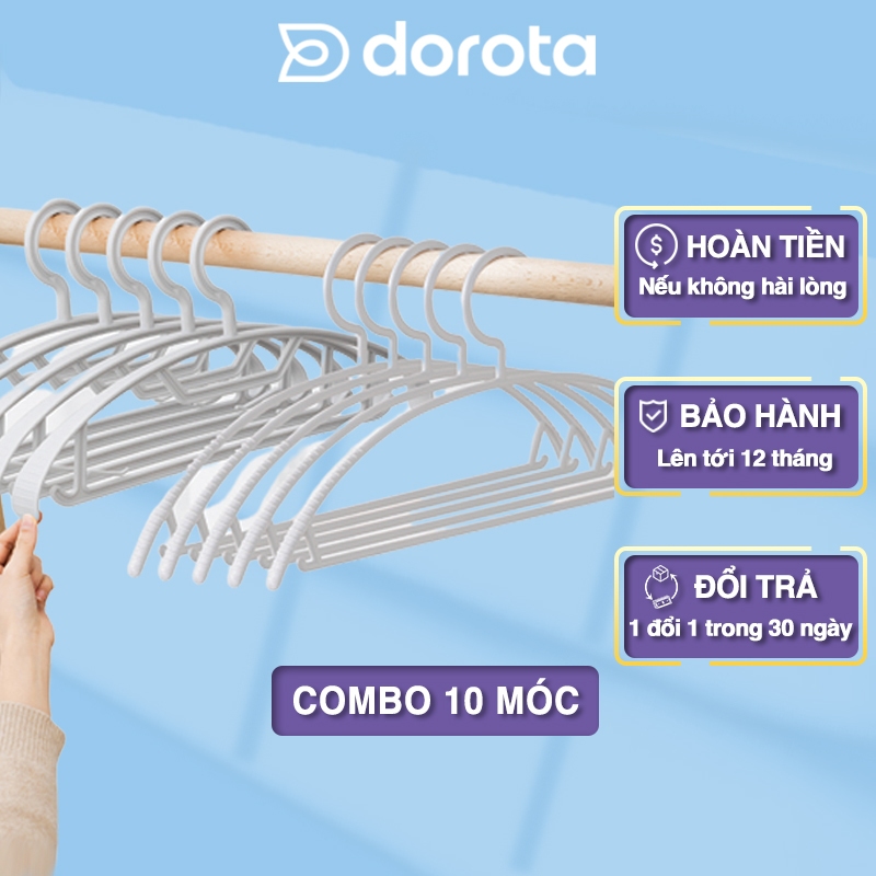 Ảnh Móc treo quần áo cao cấp DOROTA mắc áo phơi ướt không chống trượt rơi đồ AT 1