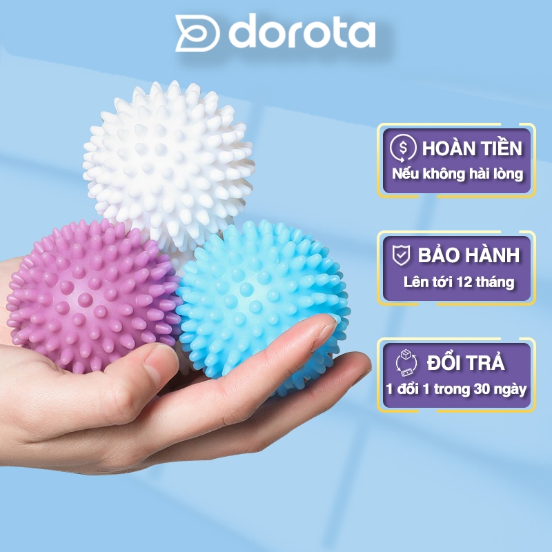 Ảnh Bóng giặt quần áo cao cấp DOROTA chống nhăn, rối quần áo chất liệu silicon mềm không gây hỏng quần áo BGQA 1