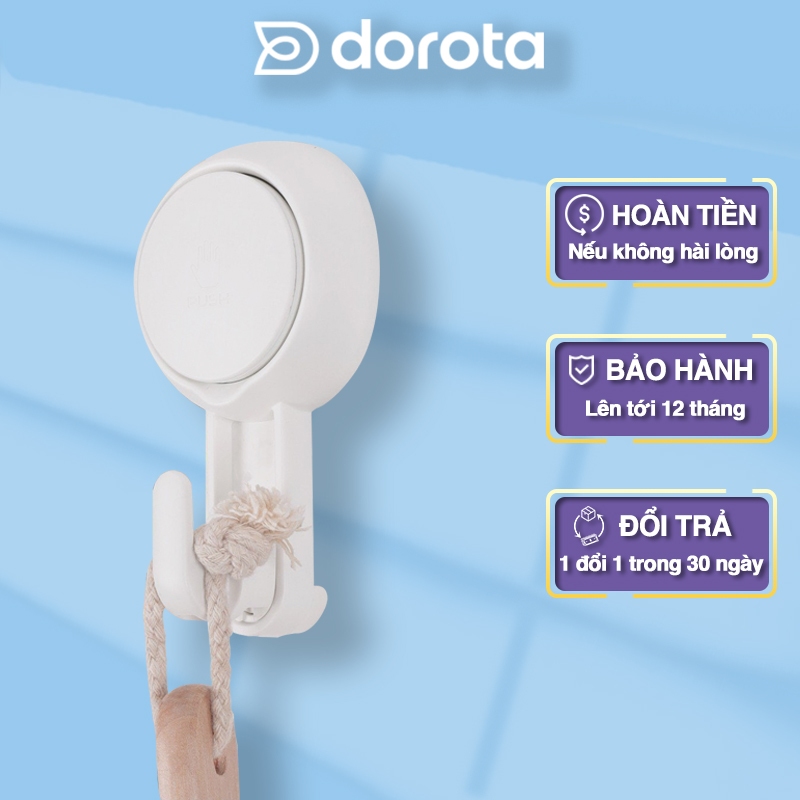 Ảnh Móc dán tường chịu lực cao cấp DOROTA tái sử dụng nhiều lần tải treo 5kg miếng dính hút chân không chống nước AW554 1