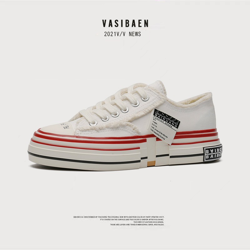 Giày thể thao nữ, Giày ăn mày, sneaker, bằng vải canvas trắng đen - Buyplus.Pht.Store