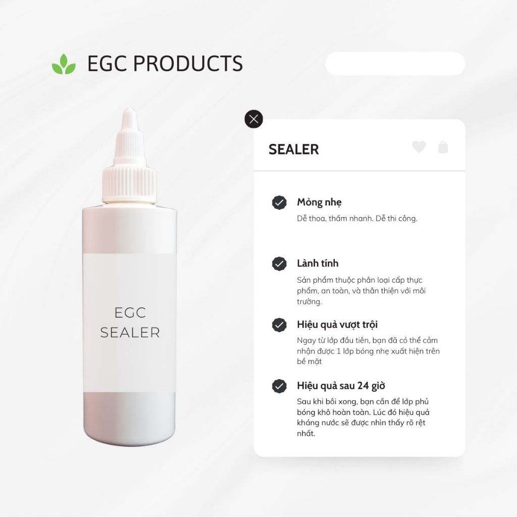 EGC SEALER - SEALER CHỐNG NƯỚC PHỦ BÓNG BẢO VỆ MÀU CHUYÊN DỤNG CHO HŨ NẾN GIẤY DECOR TRANH ẢNH GỖ