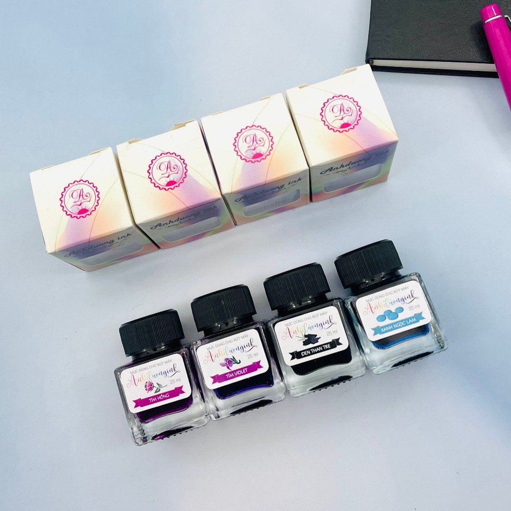 Product image Mực bút máy cao cấp Bút mài thầy Ánh ít lắng cặn nhiều màu lọ 25ml 2