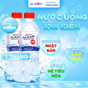 Nước Ion Kiềm ALKARI Nước Khoáng Kiềm Cao Cấp PH9+ Trung hòa axit dạ dày - Dung tích 500ml ( Thùng 24 Chai )