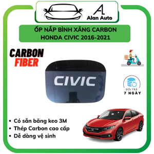 Ốp nắp bình xăng xe Honda Civic 2016-2021, Chất liệu Hợp Kim Carbon và titan cao cấp