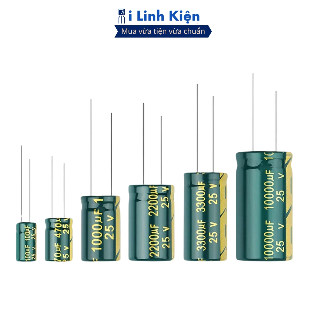 Tụ hóa 25V 100uF 6.3x11mm tần số cao chất lượng tốt ilinhkien