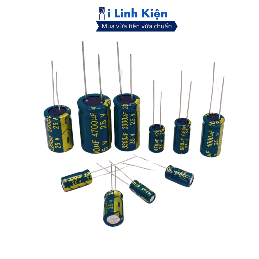 Tụ hóa 25V 100uF 6.3x11mm tần số cao chất lượng tốt ilinhkien