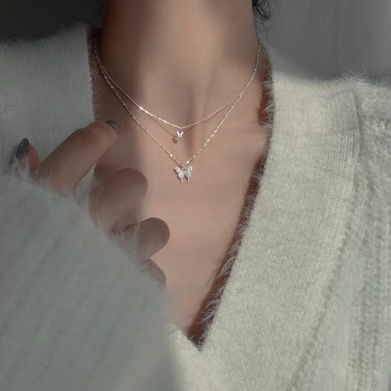 Ảnh Dây chuyền bạc Kép cánh bướm thiên thần, Dây chuyền Tiệm bạc 21Centimeters 2