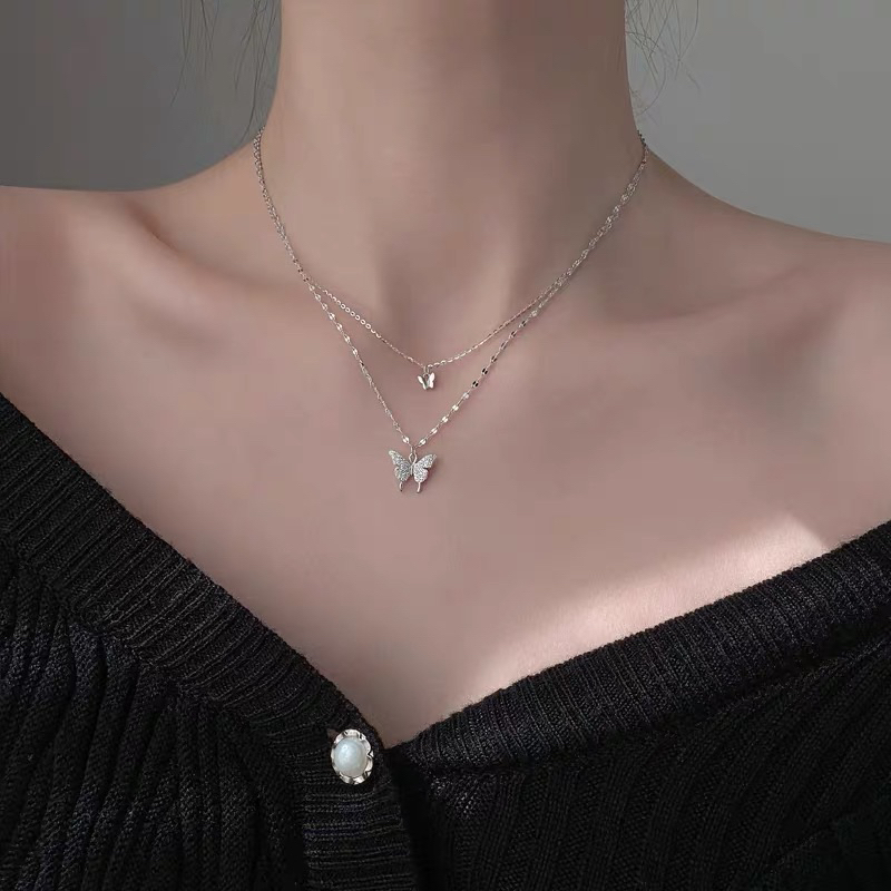 Ảnh Dây chuyền bạc Kép cánh bướm thiên thần, Dây chuyền Tiệm bạc 21Centimeters 3