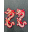 patch vải ủi nhiệt thêu hình thời trang rồng gừng gắn áo dài