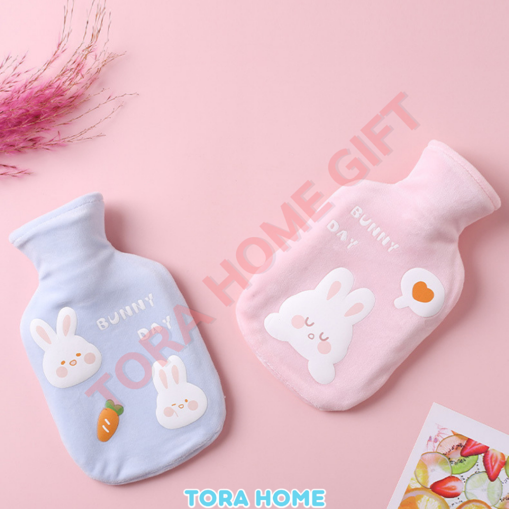 Túi Tiêu Chuẩn - Túi Chườm Bụng Kinh 1000Ml 2 Lớp Bọc Vải Nhung Mềmịn Chườm Được Nóng Lạnh Đa Năng Tora Home