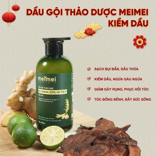 Dầu gội thảo dược Mei Mei kiềm dầu: sả, chanh, gừng, hà thủ ô 500ml