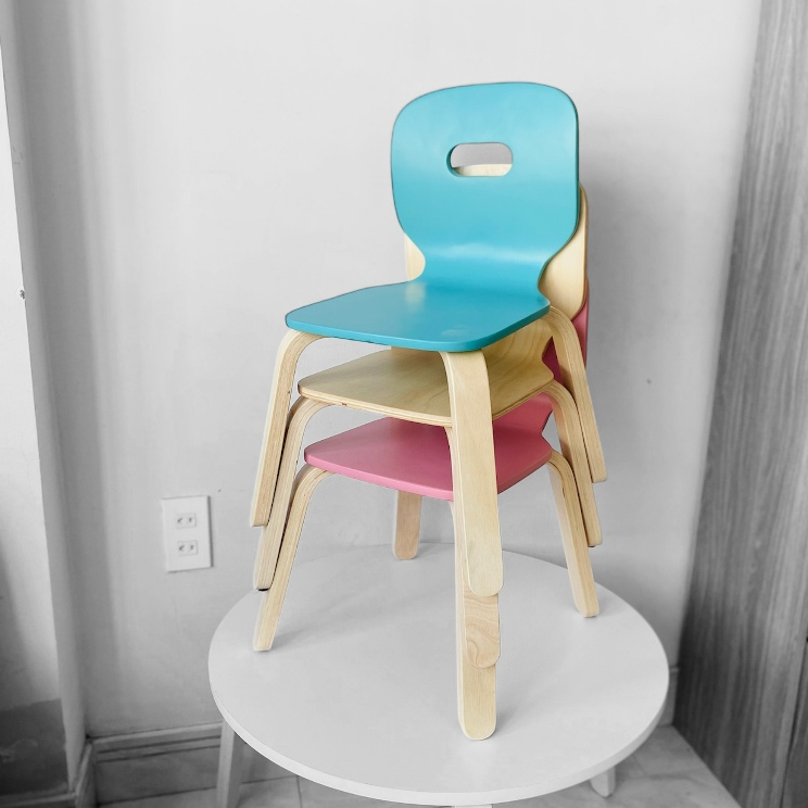Ảnh Ghế Trẻ Em, Ghế Ăn Dặm, Ghế gỗ cho Bé Montessori, Ghế nhà trẻ - Plyconcept Joy Tí Nị Chair 3
