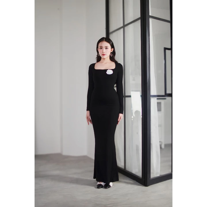 SASHA - Đầm Body Thun Gân Đuôi Cá Dài, Tay Dài - Váy Body Siết Eo Shapewear Bodydress WSTORE - Đầm Body Dự Tiệc Bigsize