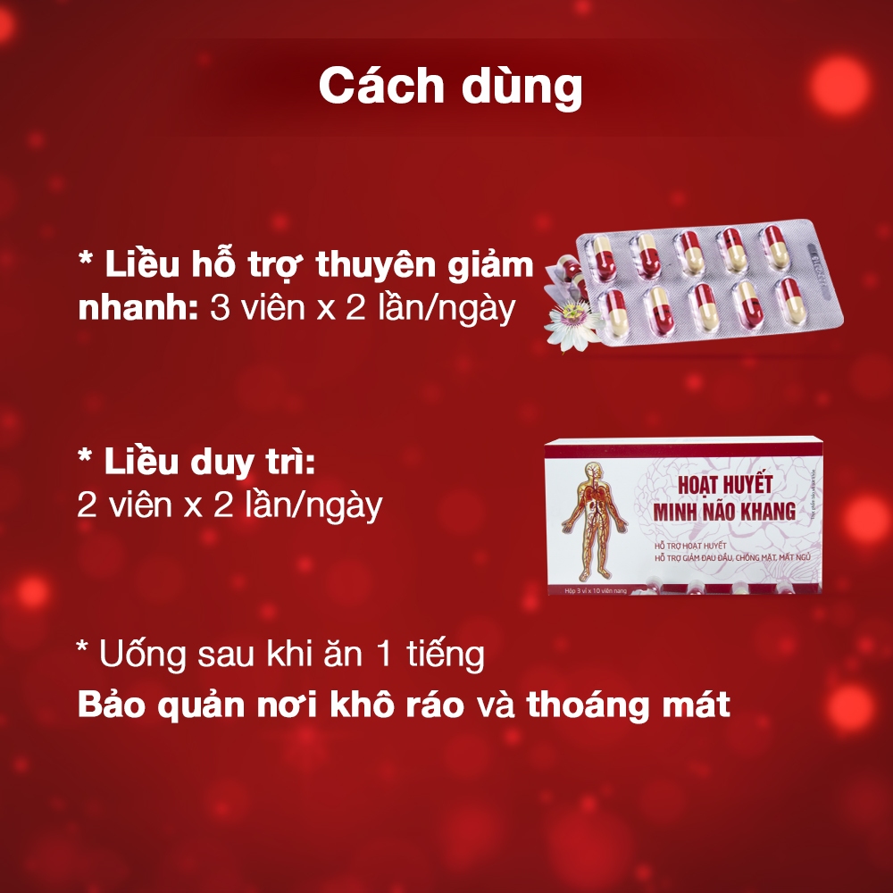 Hoạt Huyết Minh Não Khang Dan Khang Giảm Đau Đầu Chóng Mặt Mệt Mõi - Hộp 3 Vỉ X 10 Viên