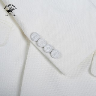 Beverly Hills Polo Club-Áo Blazer 2 Lớp Nam Slim Fit Trắng Trơn-BZMSLS23V003