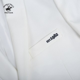 Beverly Hills Polo Club-Áo Blazer 2 Lớp Nam Slim Fit Trắng Trơn-BZMSLS23V003
