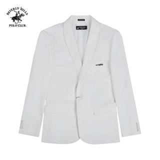 Beverly Hills Polo Club-Áo Blazer 2 Lớp Nam Slim Fit Trắng Trơn-BZMSLS23V003