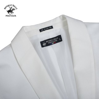 Beverly Hills Polo Club-Áo Blazer 2 Lớp Nam Slim Fit Trắng Trơn-BZMSLS23V003
