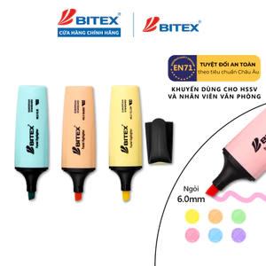Bút dạ quang highlight Bitex HL05 màu Pastel nhiều màu