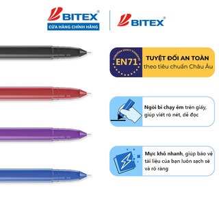 Bút gel Bitex G08 mực xanh / đỏ / đen / tím 0.5mm