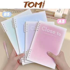 Sổ Còng TOMI, Sổ Lò Xo B5, Vở Lò Xo 120 Trang,Sổ Tay Ghi Chép Kẻ Ngang bìa Nhựa Nhám 205