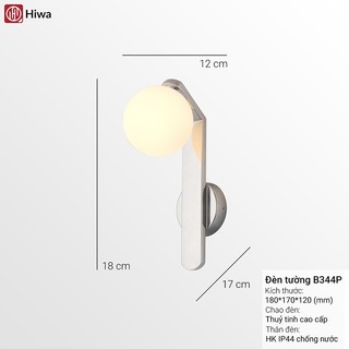 Đèn tường trang trí Hiwa B344 thiết kế hiện đại sang trọng, đèn ngủ treo tường ánh sáng thư giãn