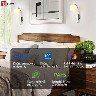Đèn tường trang trí Hiwa B344 thiết kế hiện đại sang trọng, đèn ngủ treo tường ánh sáng thư giãn