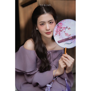Áo dài THU NGUYỆT trên nền tơ Hàn cao cấp tiểu thư, nhẹ nhàng (chỉ có áo) by Serene