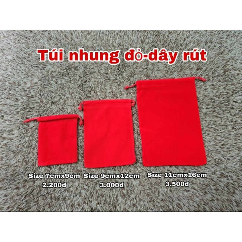 Túi Nhung đỏ dây rút | Shopee Việt Nam