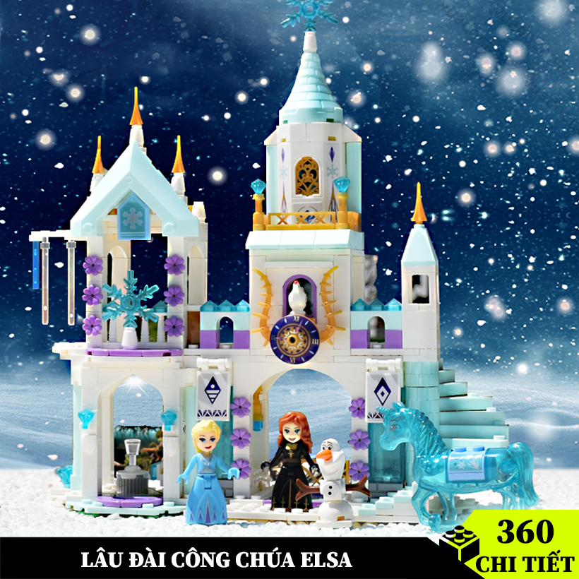Đồ chơi lắp ráp Công chúa Elsa Snow Castle 360 chi tiết, mô hình lâu ...