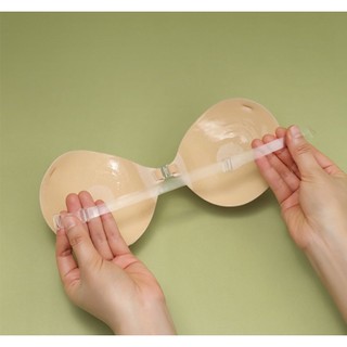 Miếng dán ngực VANVENE, áo dán silicon cài trước đệm dày 6cm siêu chắc chống nước tái sử dụng nhiều lần