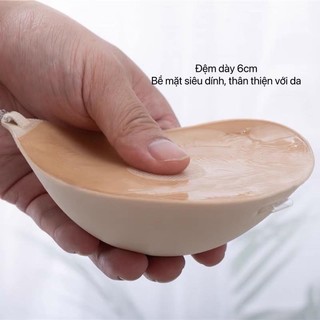 Miếng dán ngực VANVENE, áo dán silicon cài trước đệm dày 6cm siêu chắc chống nước tái sử dụng nhiều lần