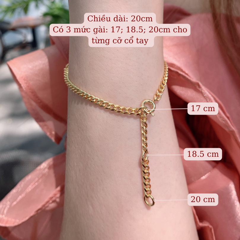 [Ảnh & Clip thật] Lắc tay đinh, Bạc S925 mạ kim, đính đá Vàng Gold và Vàng Hồng