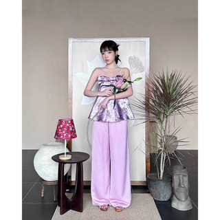 Quần dài latin nhung ống suông mặc Tết MONÁ - HẠC