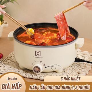 Nồi lẩu mini, lẩu điện đa năng 2 tầng ca nấu mì điện hấp Hàn Quốc