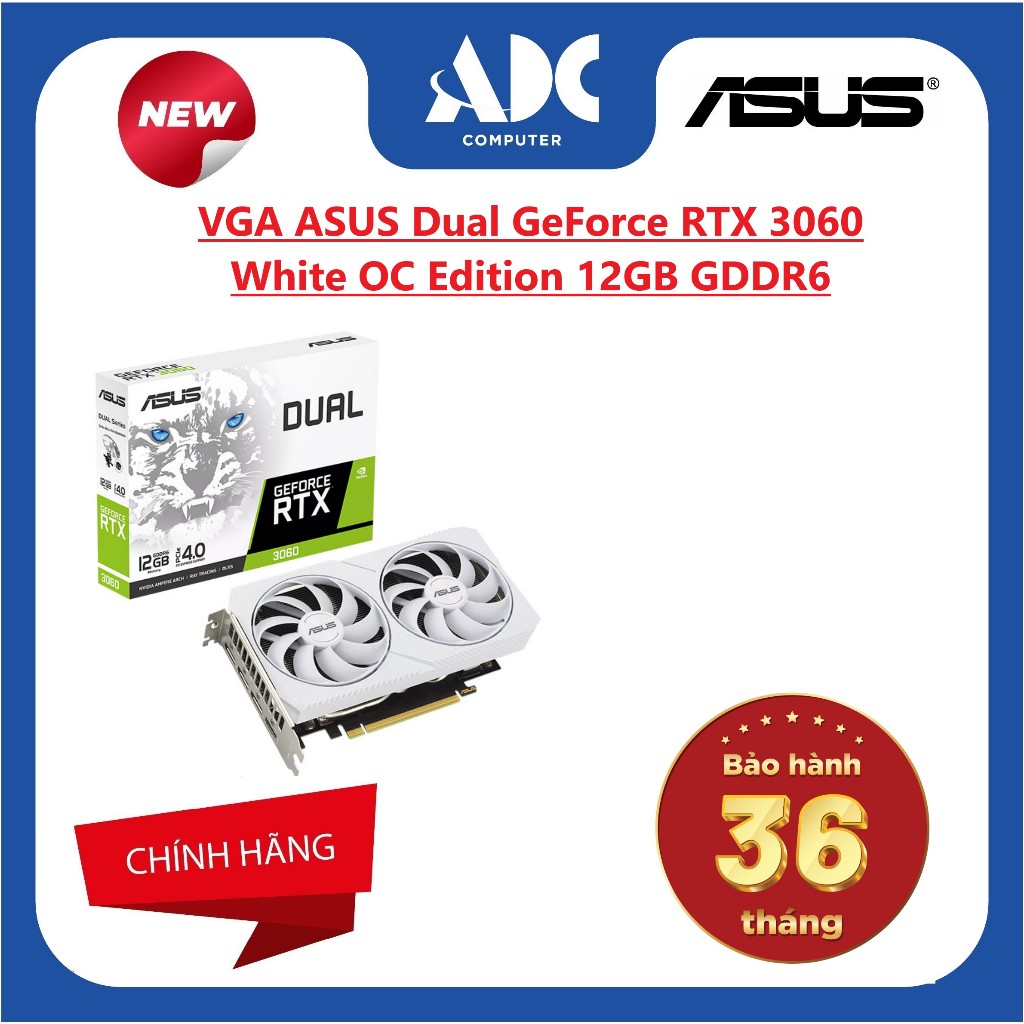 Vga Asus Dual Geforce Rtx 3060 White Oc Edition 12gb Gddr6 Shopee Việt Nam 4011