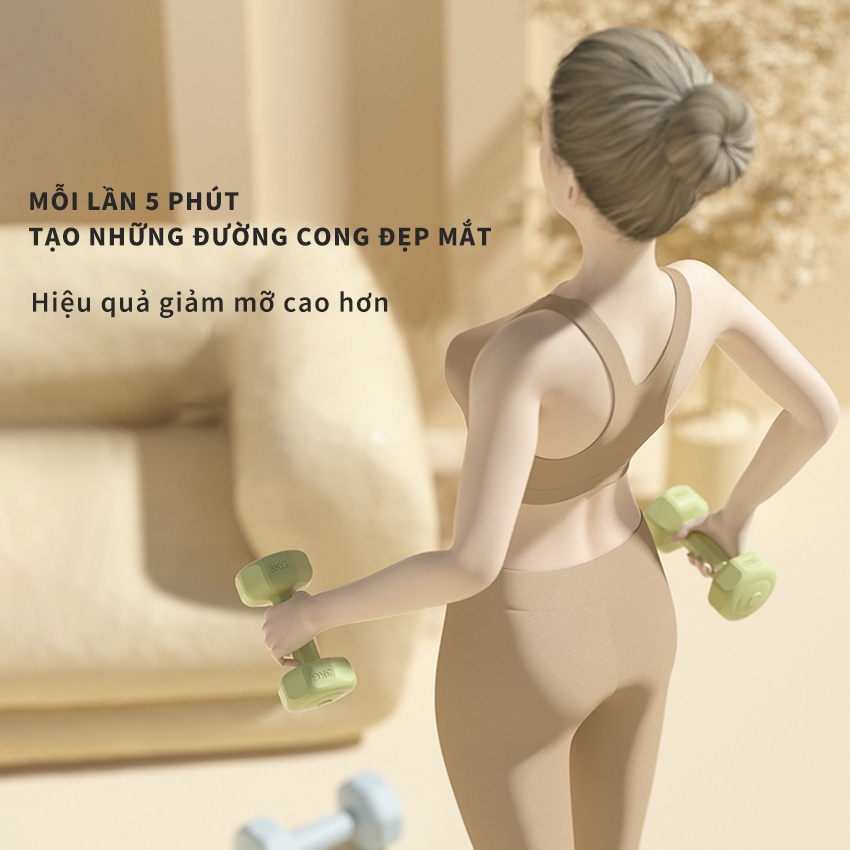 quả tạ PINMU 1KG 1.5KG 2KG 3KG Tay Nữ Chuyên Thể Dục bọc nhựa cao cấp chống xước chống vỡ sàn nhà