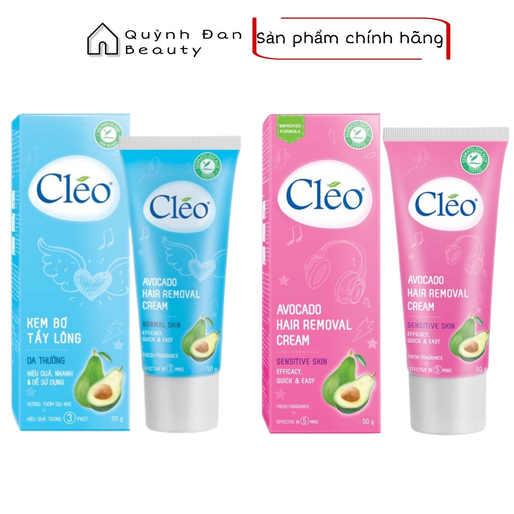 Kem Tẩy Lông Nách, Tẩy Lông Tay Chân Cleo,Tẩy Lông Sạch Sát, Không Kích Ứng 50g