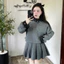 MIU.STUDIO | Set áo ghi croptop phối cổ-tay áo đính đá cao cấp mix chân váy xếp ly tiểu thư sang chảnh